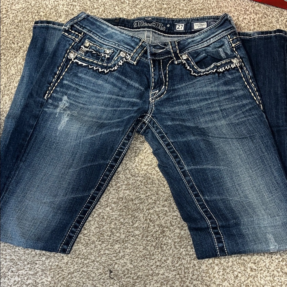 Miss Me Dark Blue Denim Shorts